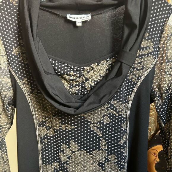 Y2K Elegant Black and Gray Long Sleeve Dress M - Picture 8 of 16